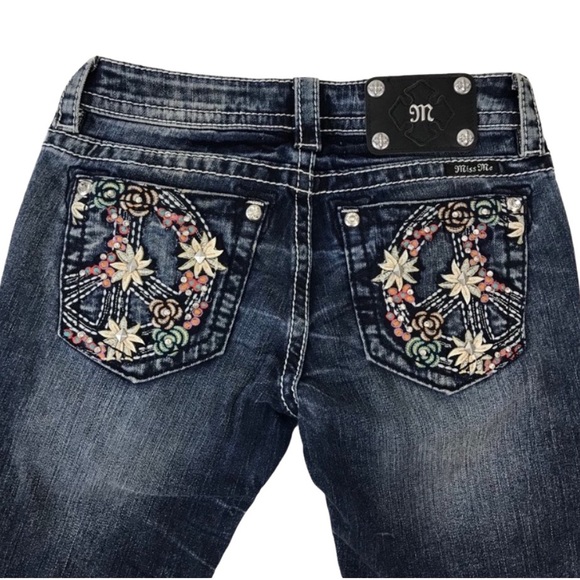 Miss Me Denim - Miss Me Hot Hippie Peace Sign Skinny Jeans